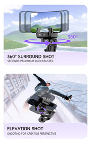 AI Face Tracking Handheld Gimbal Stabiliser 360° Shoot,Magnetic Remote Selfie Stick Tripod for Smartphone,1/4'' Screw for Camera