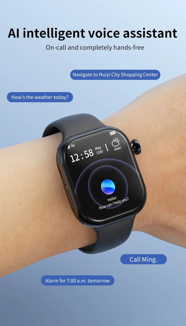 8GB+128GB S10 Cellular Version Smartwatch 4G Android 10.0 180° Rotating Camera 256GB Storage GPS WIFI Global Version Smart Watch