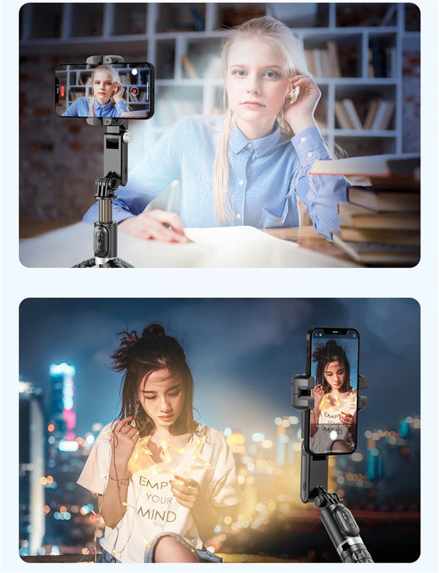2025 NEW Ai Gimbal Stabilizer Desktop Following Shooting Mode Selfie Stick Monopod With Bluetooth Shutter For Smartphone Live