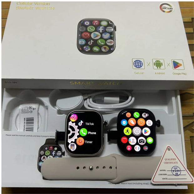 8GB+128GB S10 Cellular Version Smartwatch 4G Android 10.0 180° Rotating Camera 256GB Storage GPS WIFI Global Version Smart Watch