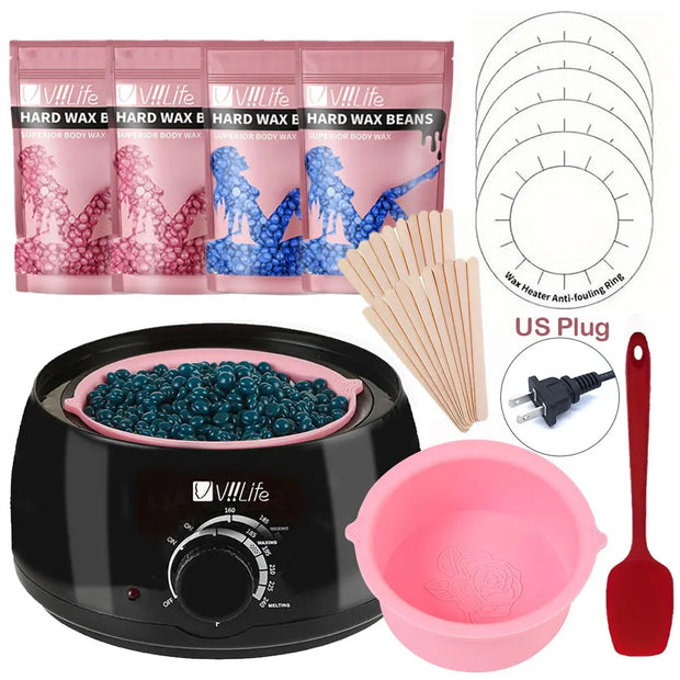 Hot Wax Machine Kit For Hair Removal Wax Warmer Wax Melt Heater and Beans Kit Depilatory Epilator Wax Melting Machine Paraffin