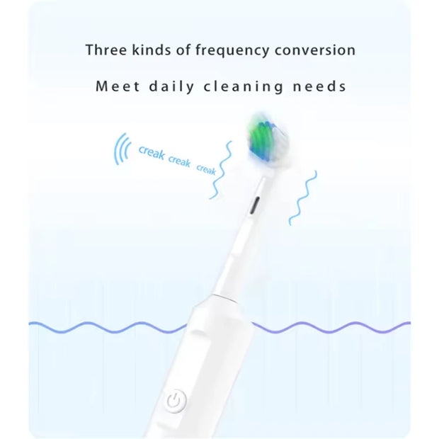 SUBORT Rotating Electric Toothbrush 3 Modes USB Fast Rechargeable Rotary Electric Toothbrush with Travel Case 2 Brush Heads