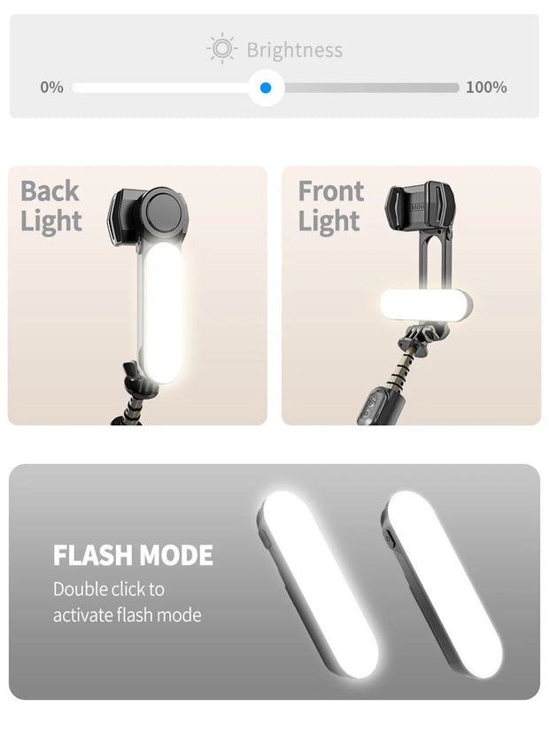 2025 new Q09 Wireless Bluetooth Selfie Stick stand Tripod Handheld Gimbal Stabilizer Monopod Shutter for IOS Android Universal