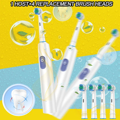 Cleaning teeth -5 charging modes for adult electric toothbrushes and 4 toothbrush heads for replacing brush heads