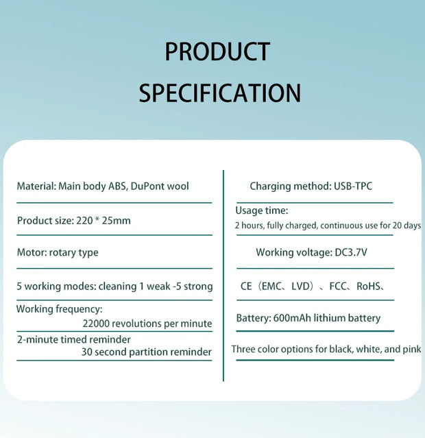 2002 Rotating electric toothbrush New 2025 Adult Timer Brush 6 Mode USB Charger Rechargeable Tooth Brushes Replacement Heads Set