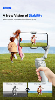 M01 3-Axis Smart Gimbal Handheld Stabilizer Selfie Tripod with Fill Light for Smartphone Anti Shake Foldable for Xiaomi iPhone