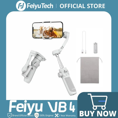 FeiyuTech VB4 Kit Smartphone Stabilizer Face Tracking Fill light 3-Axis Phone Gimbal Built-in Selfie Stick Portable iPhone16