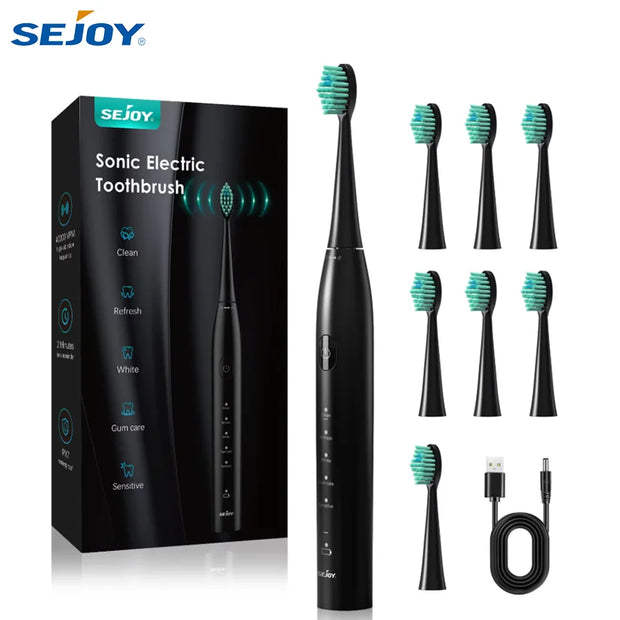 Sejoy Electric Toothbrush Whitening Tooth 7 Cleaning Modes for Dental Care Sonic Toothbrush , 2 minutes Smart Timer , IPX7