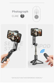 2025 new Q09 Wireless Bluetooth Selfie Stick stand Tripod Handheld Gimbal Stabilizer Monopod Shutter for IOS Android Universal