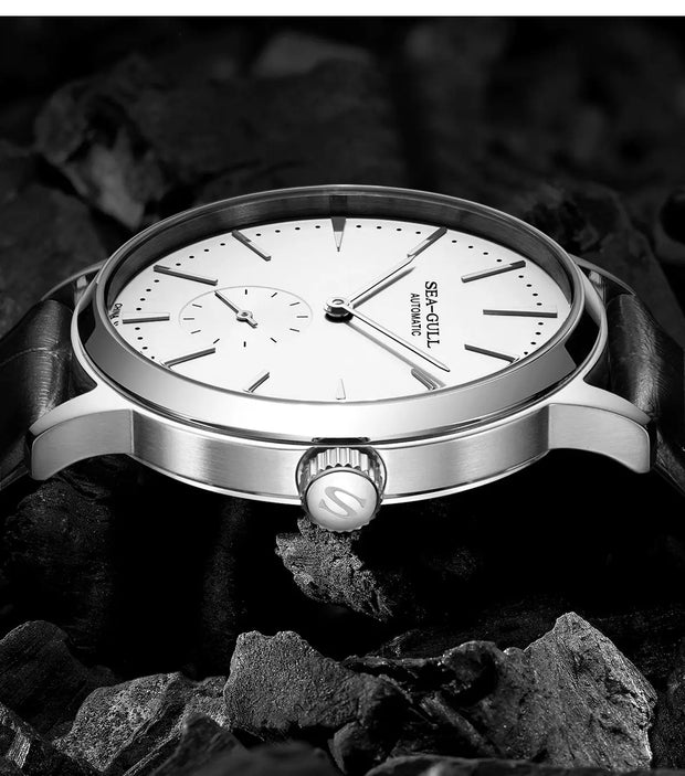 2025 Seagull Business Watch Men's Mechanical Wristwatches 50m Waterproof Leather Valentine Male Watches relogio masculino 6075
