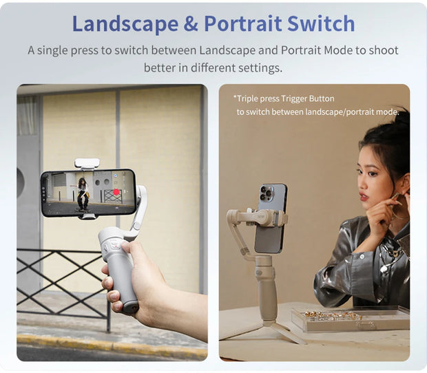 ZHIYUN Official Smooth Q4 Smartphone Gimbal Phone Gimbals 3-Axis Handheld Stabilizer for iPhone 15 pro max/HUAWEI/Samsung/Xiaomi