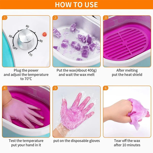 Proffessional Wax Heater Large Capacity Epilator Paraffin Wax Melter Temperature Control for Moisturize & Relieve Chapped Skin