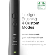 Black Series Ultra Whitening Toothbrush – ADA Accepted Electric Toothbrush- 8 Brush Heads & Travel Case – 40,000 VPM Electric Mo