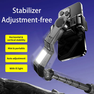 Smart Phone Selfie Stick with Fill Light Anti-Shake Stabilizer Extendable Tripod AI Tracking Gimbal Face Recognition System