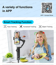 AXNEN M02 Gimbal Smartphone Stabilizer 3-Axis Anti-shake Video Record Handheld Selfie Gimbals for iPhone Android Face Tracking
