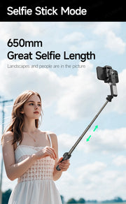 360° AI Handheld Gimbal Mobile Phone Anti-Shake Stabilizer Auto Face Tracking Aluminum Rod With Fill Light Optional Microphone