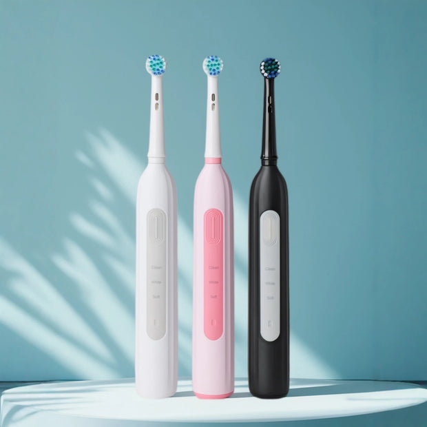 Rotating electric toothbrush suitable for adults, equipped with 6 brush heads, type-c charging, 3-speed 2-minute timed zoning