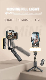 2025 new Q09 Wireless Bluetooth Selfie Stick stand Tripod Handheld Gimbal Stabilizer Monopod Shutter for IOS Android Universal