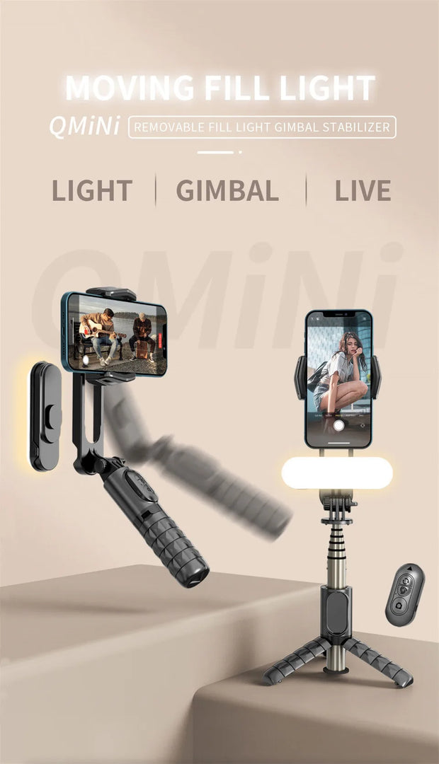 2025 new Q09 Wireless Bluetooth Selfie Stick stand Tripod Handheld Gimbal Stabilizer Monopod Shutter for IOS Android Universal