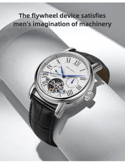 2025 New Seagull Men's Watch Automatic Mechanical Wristwatch Multi-Function Hollow Flywheel Business Simple Watch D819.622