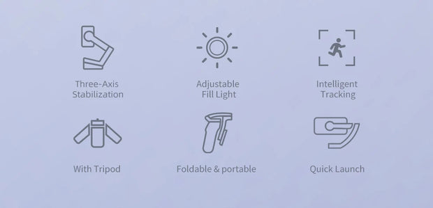 M01 3-Axis Smart Gimbal Handheld Stabilizer Selfie Tripod with Fill Light for Smartphone Anti Shake Foldable for Xiaomi iPhone