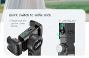360° AI Handheld Gimbal Mobile Phone Anti-Shake Stabilizer Auto Face Tracking Aluminum Rod With Fill Light Optional Microphone