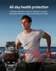 Men Outdoors Sports Smart Watch AK75 Flashlight 700mah Large Battery Bluetooth Calling LED Light Fitness Tracker Smartwatch