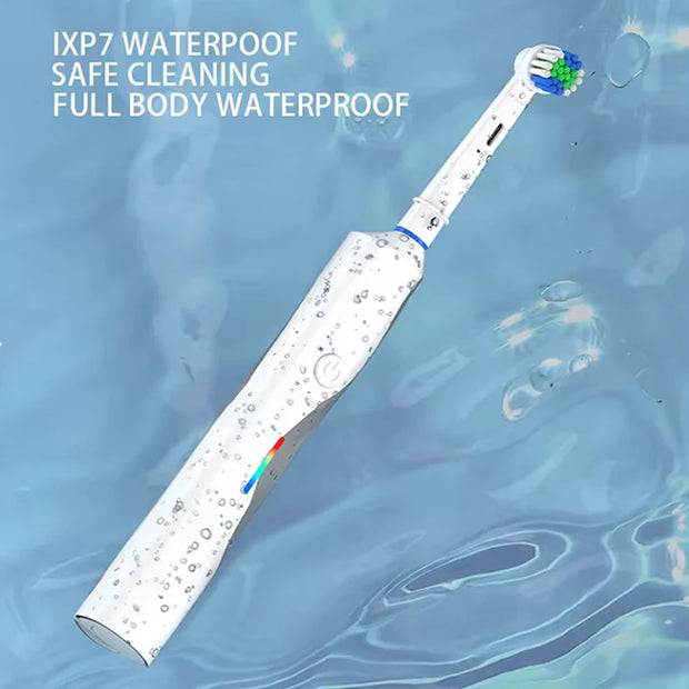 SUBORT Rotating Electric Toothbrush 3 Modes USB Fast Rechargeable Rotary Electric Toothbrush with Travel Case 2 Brush Heads