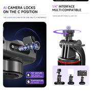 AI Face Tracking Handheld Gimbal Stabiliser 360° Shoot,Magnetic Remote Selfie Stick Tripod for Smartphone,1/4'' Screw for Camera