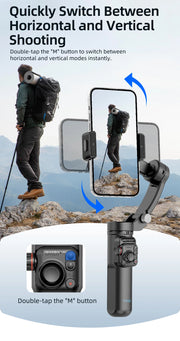 M02 New 3-Axis Handheld Gimbal Stabilizer for Smartphone with Wireless Remote for iPhone Android Phone Face Tracking Tiktok Vlog