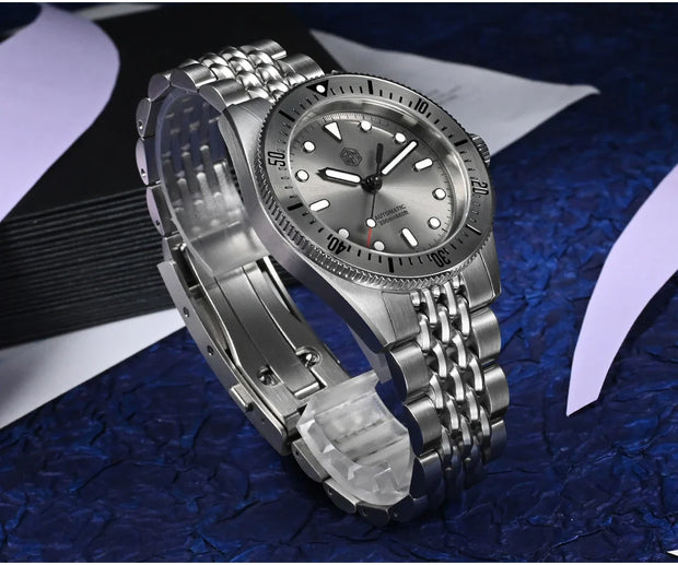 San Martin Original Design 38.8mm Upgrade Diver Watch Sunburst Enamel Dial NH35 Automatic Mechanical Luxury Waterproof 200m Lume