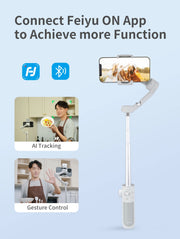 FeiyuTech VB4 Kit Smartphone Stabilizer Face Tracking Fill light 3-Axis Phone Gimbal Built-in Selfie Stick Portable iPhone16