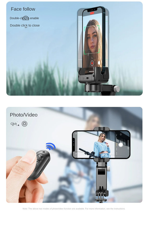 2025 NEW Ai Gimbal Stabilizer Desktop Following Shooting Mode Selfie Stick Monopod With Bluetooth Shutter For Smartphone Live