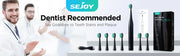 Sejoy Electric Toothbrush Whitening Tooth 7 Cleaning Modes for Dental Care Sonic Toothbrush , 2 minutes Smart Timer , IPX7