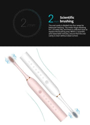 Smart Sonic Electric Toothbrush Waterproof Portable with Ultra Fine Soft Bristles 6 Speed Charging for Adults And Children