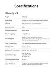 hohem Official V3 Smartphone Stabilizer Ai Face Tracking 3-Axis Phone Gimbal Built-in Selfie Stick Portable iPhone16/Samsung