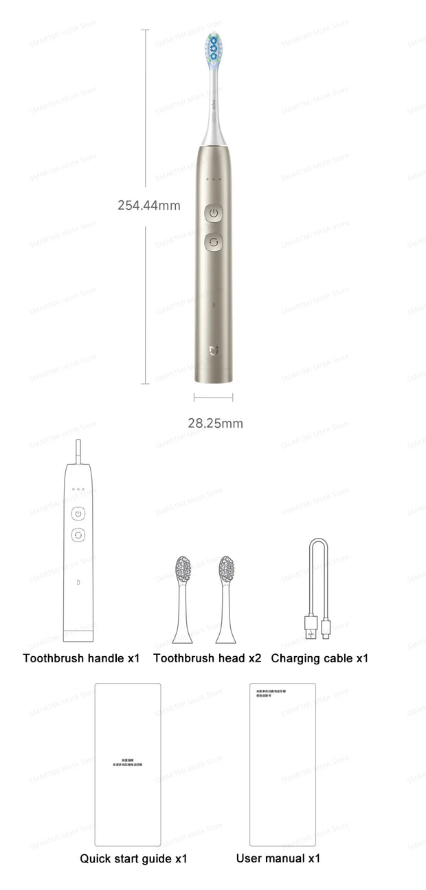 XIAOMI MIJIA Multi-Directional Oscillation Electric Toothbrush,IPX8,Smart 5 Modes, 30day Battery Life, App Control & Travel Lock