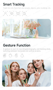 AXNEN Q19 AI Desktop Gimbal Stabilizer 360 Rotation Auto Face Tracking Mobile Phone Handheld Anti-shake Selfie with Fill Light