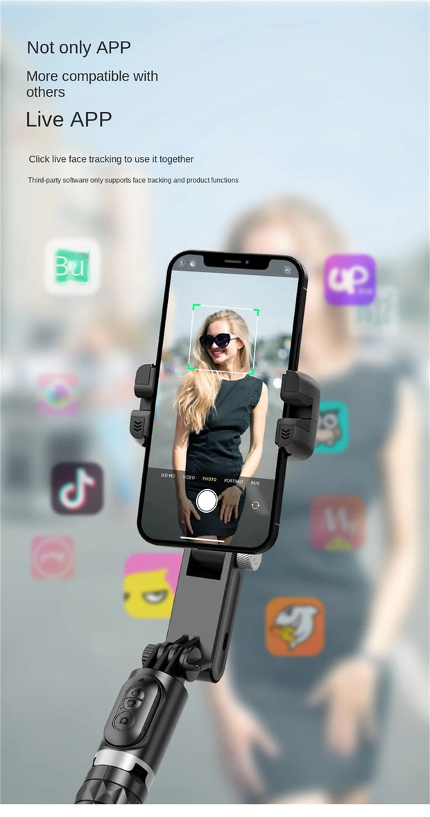 2025 NEW Ai Gimbal Stabilizer Desktop Following Shooting Mode Selfie Stick Monopod With Bluetooth Shutter For Smartphone Live