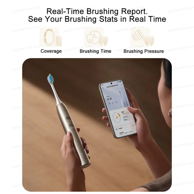 XIAOMI MIJIA Multi-Directional Oscillation Electric Toothbrush,IPX8,Smart 5 Modes, 30day Battery Life, App Control & Travel Lock