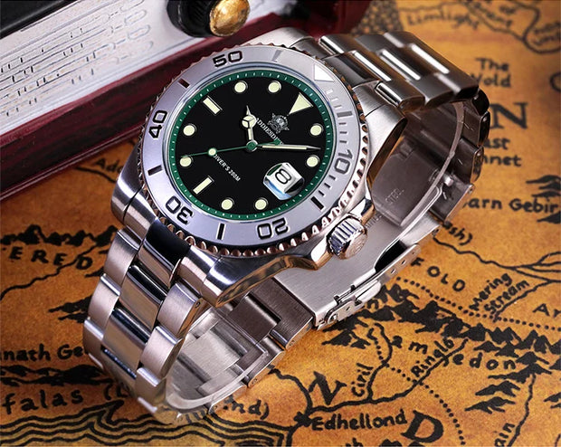 ADDIESDIVE Diving AD2040 Quartz Watches Stainless Steel 200m Waterproof Calendar Display Wristwatch Fashion Super Luminous Watch