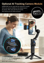 AXNEN M02 Gimbal Smartphone Stabilizer 3-Axis Anti-shake Video Record Handheld Selfie Gimbals for iPhone Android Face Tracking