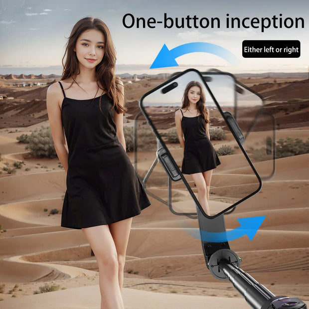 Smart Phone Selfie Stick with Fill Light Anti-Shake Stabilizer Extendable Tripod AI Tracking Gimbal Face Recognition System