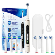 Seago Rotating Electric Toothbrush for Adults with 8 Toothbrush Heads and Travel Box Smart Display 5 Modes Waterproof SG-2607