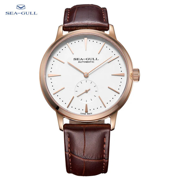 2025 Seagull Business Watch Men's Mechanical Wristwatches 50m Waterproof Leather Valentine Male Watches relogio masculino 6075