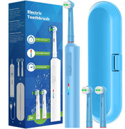 SUBORT Rotating Electric Toothbrush 3 Modes USB Fast Rechargeable Rotary Electric Toothbrush with Travel Case 2 Brush Heads