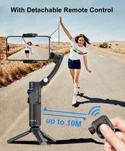 AXNEN M02 Gimbal Smartphone Stabilizer 3-Axis Anti-shake Video Record Handheld Selfie Gimbals for iPhone Android Face Tracking