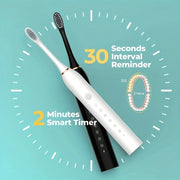Smart Sonic Electric Toothbrush Waterproof Portable with Ultra Fine Soft Bristles 6 Speed Charging for Adults And Children