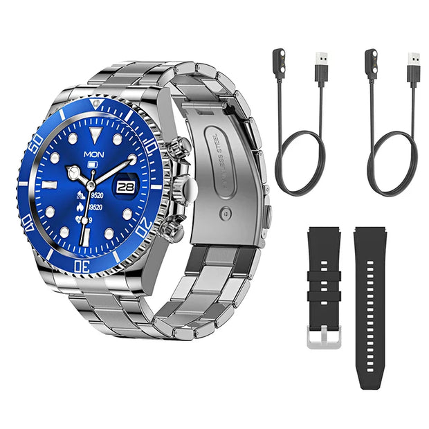 Smart Watch Man Smartwatch AW12 high-end luxury 2024 Android IOS Korean Support Steel Connected Replica Miltary pk gts4 global