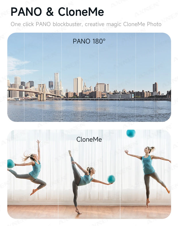 AXNEN Q19 AI Desktop Gimbal Stabilizer 360 Rotation Auto Face Tracking Mobile Phone Handheld Anti-shake Selfie with Fill Light